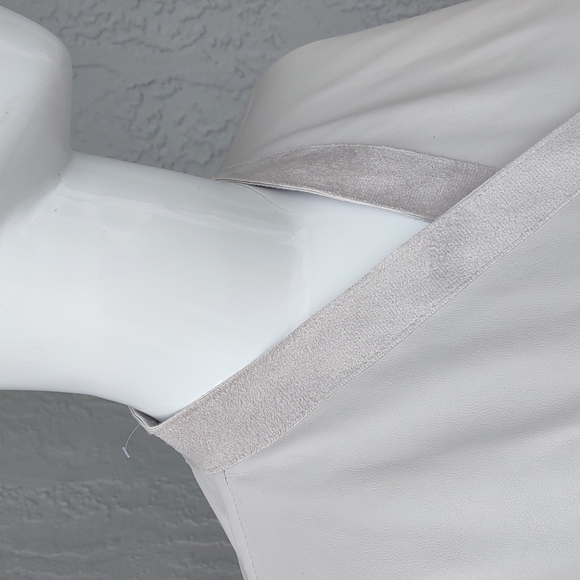 BB Dakota Women's Taupe Reversible Faux Leather Open Front Jacket Coat - Picture 2 of 16